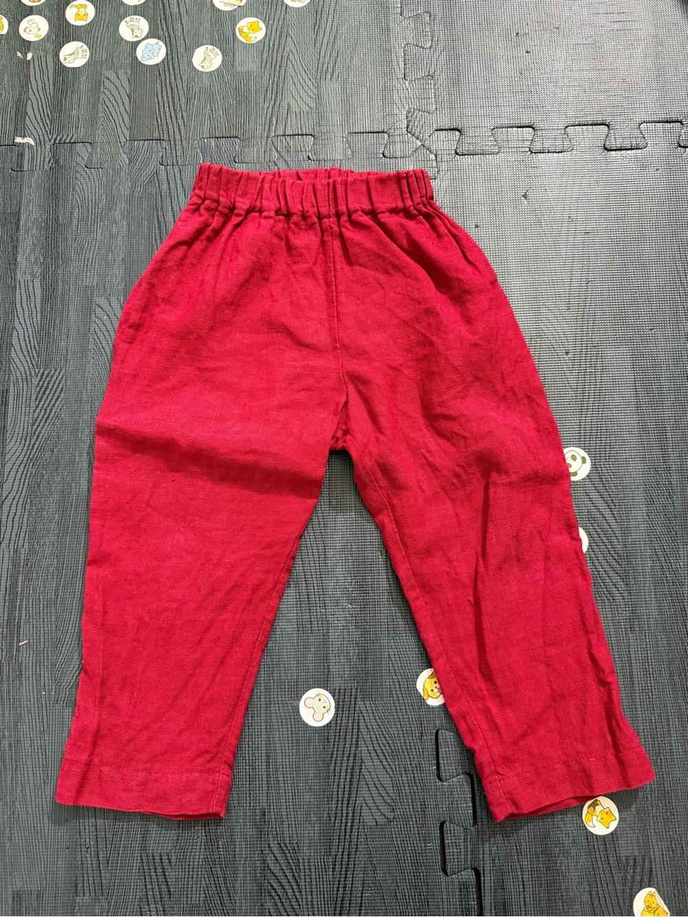 All the beautiful linen toddler red pants
